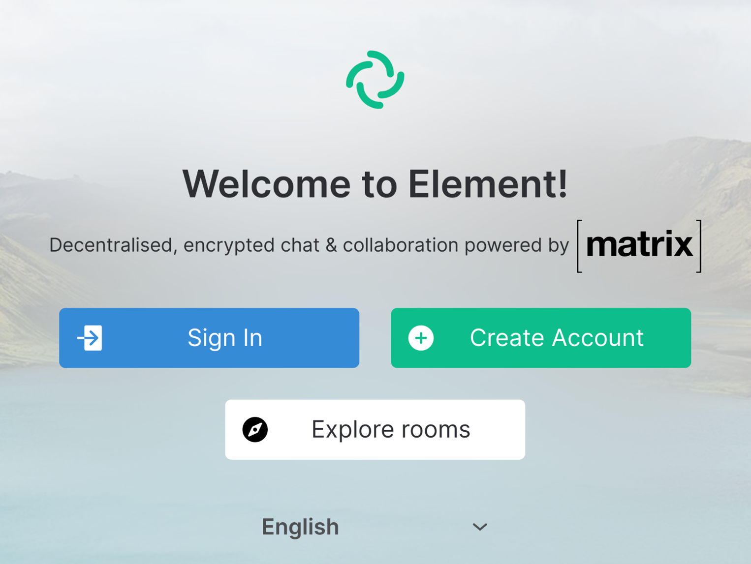 element welcome screen image