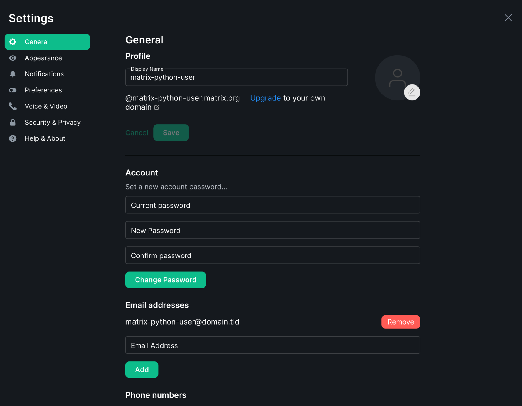 element user settings image